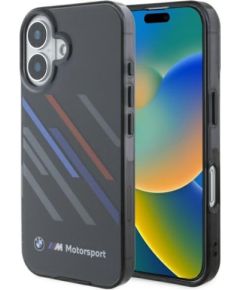 BMW Motorsport IML Random Stripes Aizsargapvalks Priekš Apple iPhone 16 Neoriģinālie Maciņi