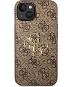 Guess PU 4G Metal Logo Case Защитный чехол для iPhone 14 / коричневый Чехлы - альтернативные