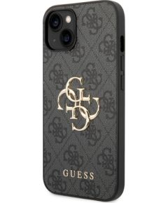 Guess PU 4G Metal Logo Case Aizsargapvalks priekš iPhone 14 Plus / pelēks Neoriģinālie Maciņi