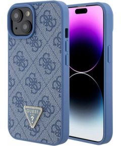 Guess PU Leather 4G Triangle Strass Case Защитный Чехол для iPhone 15 Чехлы - альтернативные