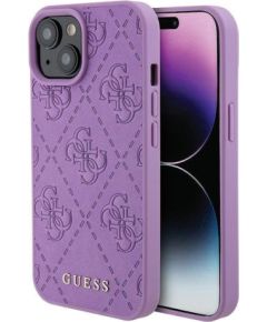 Guess Leather 4G Stamped Back Case Защитный Чехол для Apple iPhone 15 Чехлы - альтернативные