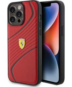 Ferrari Twist Metal Logo Back Case Aizsargapvalks Priekš Apple iPhone 15 Pro Max Neoriģinālie Maciņi