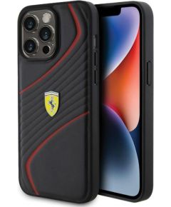 Ferrari Twist Metal Logo Back Case Aizsargapvalks Priekš Apple iPhone 15 Pro Max Neoriģinālie Maciņi