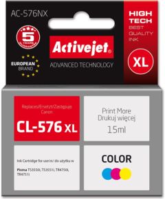 Activejet AC-576NX Canon printer ink, replacement Canon CL-576XL; Supreme; 15 ml; colour: blue, yellow, magenta Tintes printeru izejmateriāli