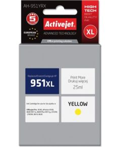 Activejet AH-951YRX Ink (replacement for HP 951XL CN048AE; Premium; 25 ml; yellow) Tintes printeru izejmateriāli