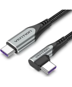 CABLE USB-C TO USB-C R.ANGLE/1M GRAY TAKHF VENTION Data USB kabeļi