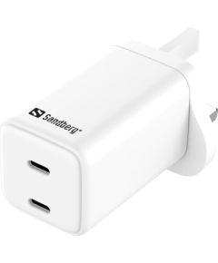 Sandberg 441-62 AC Charger Dual USB-C PD65W UK Зарядные устройства