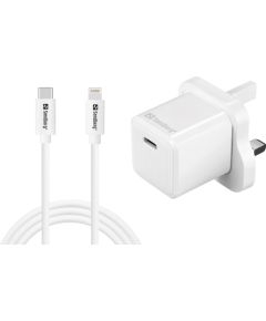 Sandberg 441-64 USB-C 20W Charger UK+Lightning, Incl. 1m USB-C> Lighting cable Зарядные устройства