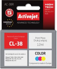 Activejet AC-38R Ink (replacement for Canon CL-38; Premium; 12 ml; color) Tintes printeru izejmateriāli