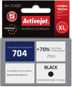 Activejet AH-704BR Ink Cartridge (replacement for HP 704 CN692AE; Premium; 20 ml; black) Tintes printeru izejmateriāli