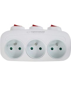 Esperanza ELK307W Electrical Splitter 3 sockets switch White Зарядные устройства