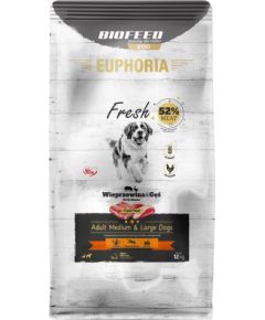 BIOFEED Euphoria Fresh Adult Medium & Large Pork with goose - dry dog food - 12kg Suņu barība