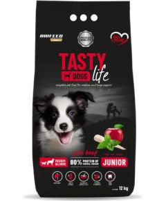 BIOFEED Tasty Life Junior medium and large Beef - dry dog ​​food - 12kg Suņu barība