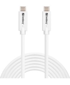 Sandberg 136-75 USB-C>C USB 3.2 Gen2 100W, 3m Дата USB-кабели