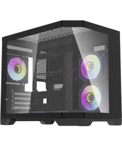 Darkflash Darflash FT418 computer case + 6 aRGB fans (black) Datoru korpusi