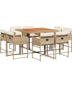 Ambiance 9-cz. zestaw mebli ogrodowych z poduszkami, beżowy, polirattan Lumarko! Dārza mēbeļu komplekti