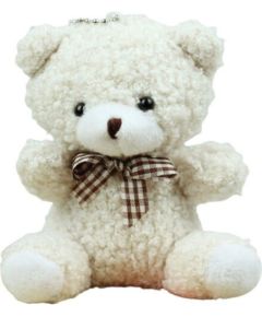 Leantoys Miś Pluszowy Brelok Zawieszka Ozdoba Biały 8cm Mīkstās rotaļlietas