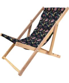 Enero LEŻAK DREWNIANY CLASSIC DARK FLOWERS Шезлонги и пляжные стулья