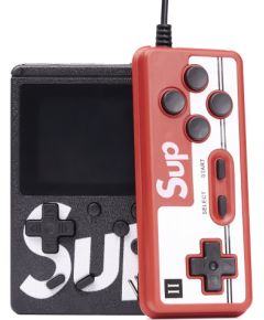 RoGer Retro mini Spēļu konsole ar 400 spēlēm / 3 collu krāsains ekrāns / TV izeja / Melns + Pults Spēļu kontrolieri