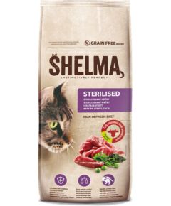 SHELMA Sterilised Beef - dry cat food - 8kg Kaķu sausā barība