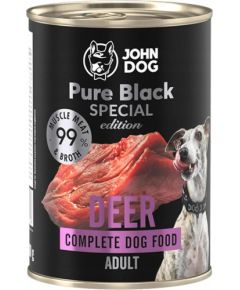 JOHN DOG Pure Black deer - wet dog food - 800g Suņu barība