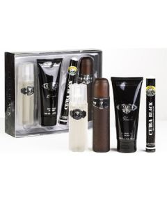 Cuba Black Dárková sada EDT 100 ml, EDT 35 ml, After Shave ( voda po holení ) 100 ml a sprchový gel 200 ml 100ml Dāvanu komplekti