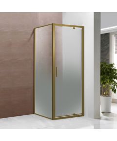 Vento Dušas stūris Toskana Gold 90X90X195, stikls 6mm Easy Clean ar matētu dizainu, profils matēts zelts, kreisais izpildījums Dušas kabīnes