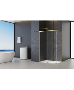 Vento Dušas stūris Treviso Gold 120X80X195, stikls 6mm Easy Clean, profils matēts zelts Dušas kabīnes