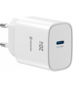 Swissten Edge Сетевое зарядное устройство USB-C GaN 20W White Зарядные устройства