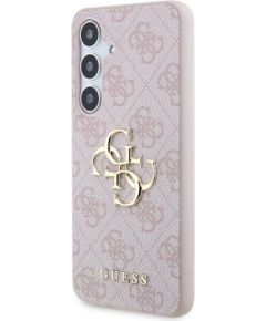 Guess PU 4G Metal Logo Case Aizsargapvalks priekš Samsung Galaxy S24 / rozā Neoriģinālie Maciņi