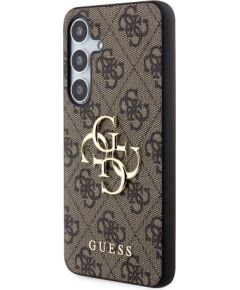 Guess PU 4G Metal Logo Case Aizsargapvalks priekš Samsung Galaxy S24 / brūns Neoriģinālie Maciņi