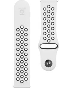 Tactical   22mm Double Silicone Watch Strap and Watch Band White Black Smart pūlksteņu aksesuāri