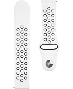 Tactical   20mm Double Silicone Watch Band White Black Smart pūlksteņu aksesuāri