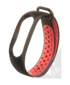Tactical Xiaomi  Mi Band 3/4 Double Silicone Black Red Smart pūlksteņu aksesuāri
