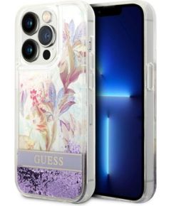 Guess Apple  iPhone 14 Pro Max 6,7 hardcase Flower Liquid Glitter Neoriģinālie Maciņi
