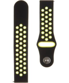 Tactical   20mm Double Silicone Watch Band Black Yellow Smart pūlksteņu aksesuāri