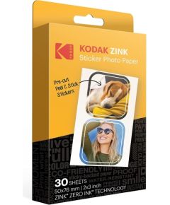 Kodak ZINK 2x3'' 50x76 mm 30 Sheets Pre-Cut Sticker Photo Paper Papīrs printeriem