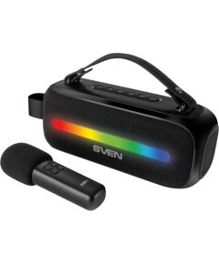Speaker SVEN PS-255, black (12W, Bluetooth, FM, USB, karaoke mic, 3600mAh) Bezvadu skaļruņi