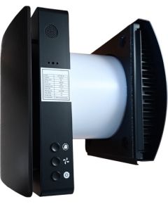 Hismart Recuperator for thin Wall, Single-Room upto 46m2, with Humidity Sensor, Wi-Fi, Tuya, black Viedie slēdži