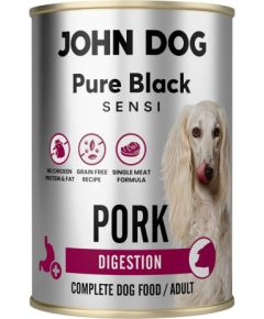 John Dog PURE BLACK SENSI DOROSŁY DIGESTION WIEPRZOWINA 400g Suņu barība