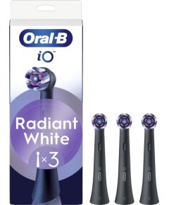 Końcówka Oral-B iO Radiant White Black końcówki wymienne 3szt, czarne Насадки для электрических зубных щеток