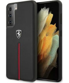 Ferrari FEOSIHCS21SBK maciņš priekš Samsung G991 Galaxy S21 Off Track Leather Nylon Stripe melns Neoriģinālie Maciņi