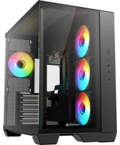 Sharkoon Steel Shark (black, tempered glass x 2) Корпуса