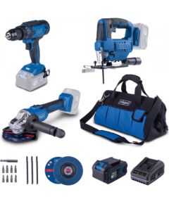 Instrumentu komplekts Scheppach C-JAD-Set L (C-JS220-X + C-AG125-X + C-DD45-X); 20 V; 1x4,0 Ah akum. Наборы электроинструментов