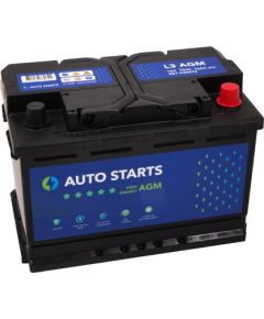 AUTO STARTS HIGH ENERGY AGM 12V 70Ah, 760A (EN) 278x175x190 0/1 EAN4751039330724 Akumulatori