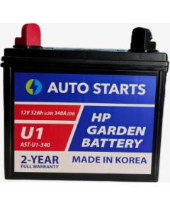 AUTO STARTS HP GARDEN BATTERY U1 12V 32Ah (c20) 340A (EN) 197x130x158/185 1/1, EAN4751039330915 Akumulatori