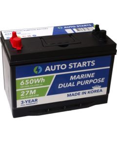 AUTO STARTS MARINE DUAL PURPOSE BATTERY 27M 650Wh 12V 95Ah (c20) 690A (EN) 303x172x200/223 1/1 EAN47 Akumulatori