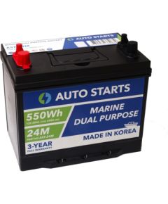 AUTO STARTS MARINE DUAL PURPOSE BATTERY 24M 550Wh 12V 80Ah (c20) 600A (EN) 260x172x200/223 1/1 EAN47 Akumulatori