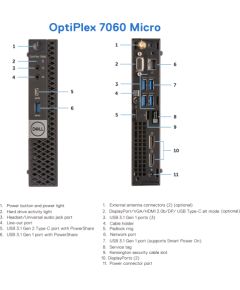 DELL Renewed Grade A OptiPlex 7060 Micro Intel Core i5 i5‑8500T 16 GB SSD 128 GB Intel UHD Graphics 630 Windows 11 Pro Kомпьютеры после ремонта