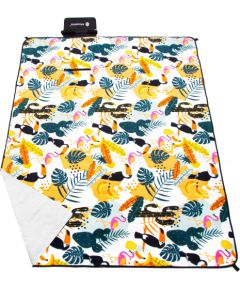 Piknika sega Springos PM043 200x200 cm multikrāsaina pludmales, salokāma, ar stiprinājumiem pie zemes Paklājiņi